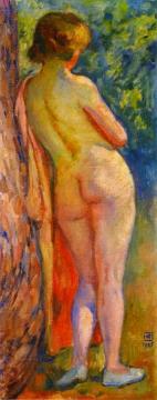 Standing Nude from the Back Artwork by Theo van Rysselberghe