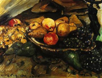 Still Life with Fruit and Wine Glass Artwork by Lovis Corinth
