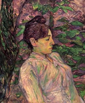 Woman Seated In A Garden Artwork by Henri de Toulouse-Lautrec