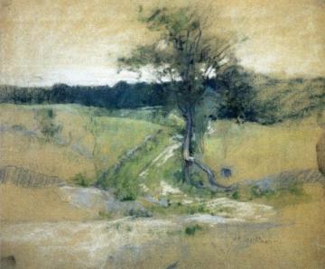 Tree By A Road Artwork by John Twachtman