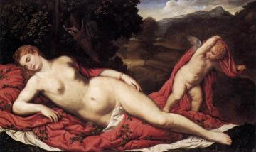 Sleeping Venus With Cupid Artwork by Paris Bordone