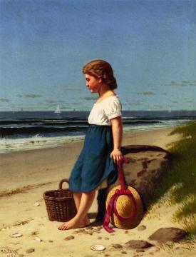 Young Girl at the Seashore Artwork by Samuel S. Carr