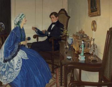 Blue Dress Artwork by Leonard Campbell Taylor