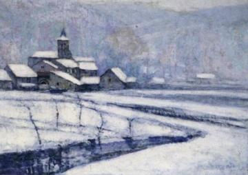 Village sous la neige Artwork by Victor Charreton