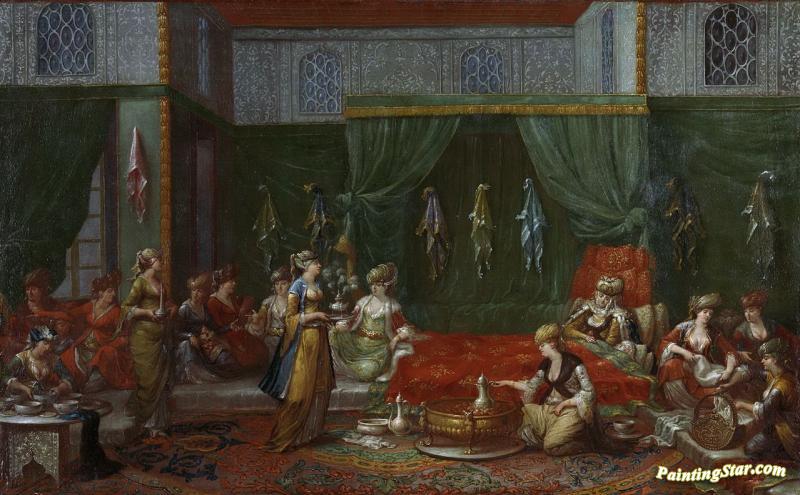 Nursery Of A Distinguished Turkish Woman Artwork by Jean Baptiste Vanmour