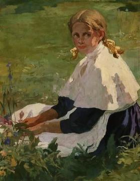 Portrait Of A Schoolgirl Artwork by Ivan Goryushkin-Sorokopudov