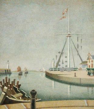 Honfleur, France, Entrance To The Harbour Artwork by Edward Wadsworth