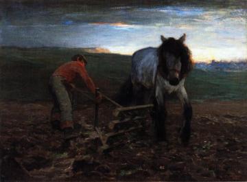 Turning The Harrow - Early Morning Artwork by Horatio Walker