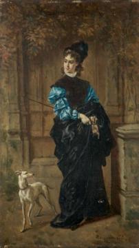 Lady With A Dog Artwork by Wladyslaw Bakalowicz