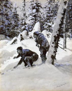 On the Caribou Tracks Artwork by Frederic Remington