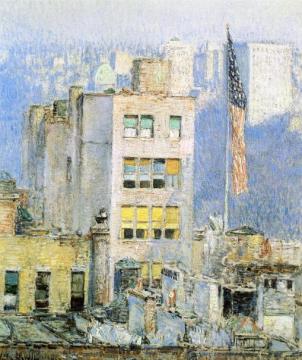 The Flag, Fifth Avenue Artwork by Frederick Childe Hassam