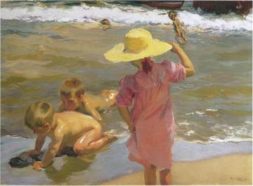 Children on the Seashore Artwork by Joaquin Sorolla y Bastida