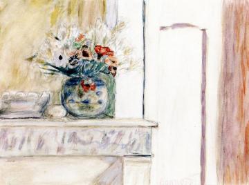 Vase Of Flowers On The Mantlepiece Artwork by Pierre Bonnard