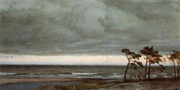 Seascape with Pines and Overhanging Clouds Artwork by William Trost Richards