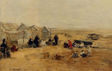 Deauville: Beach Scene Artwork by Eugène-Louis Boudin