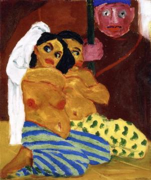 Nudes And Eunuch Artwork by Emil Nolde