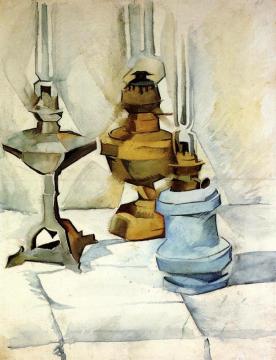 Three Lamps Artwork by Juan Gris