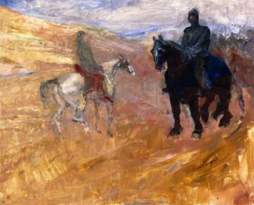 Two Horsemen In Armor Artwork by Henri de Toulouse-Lautrec