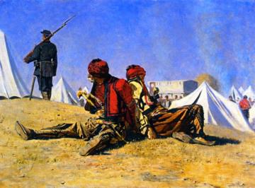 Two Falcons Artwork by Vasily Vasilevich Vereshchagin