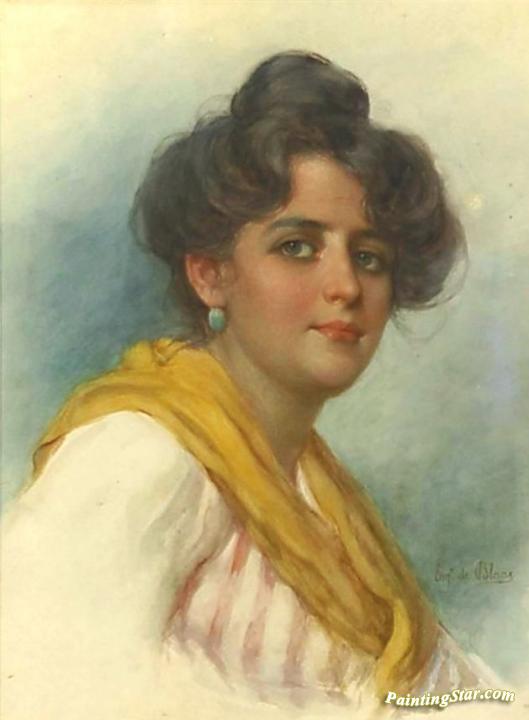 Italian Woman Artwork by Eugen Von Blaas