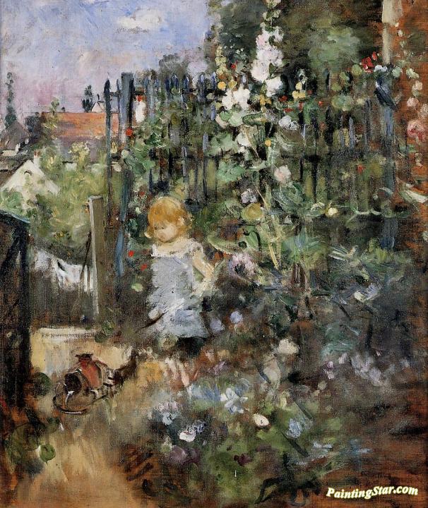 Child In The Rose Garden Artwork by Berthe Morisot