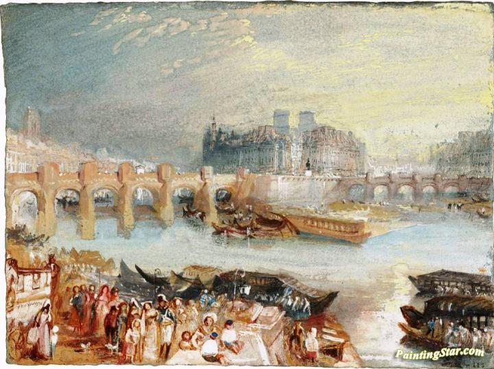 Paris, The Pont Neuf and the Ile de la Cité Artwork by Joseph Mallord William Turner