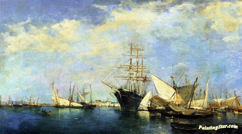 Seascape, Ships in the Port Artwork by Joaquin Sorolla y Bastida