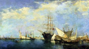 Seascape, Ships in the Port Artwork by Joaquin Sorolla y Bastida