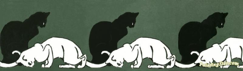 Frise De Chats Artwork by Theophile-Alexandre Steinlen