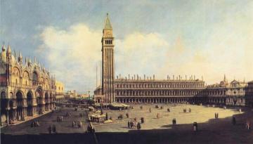 St. Mark's Square from the Clock Tower Facing the Procuratie Nuove Artwork by Bernardo Bellotto