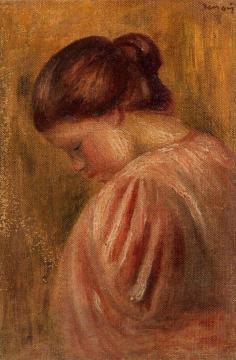 Portrait of a Girl in Red Artwork by Pierre Auguste Renoir