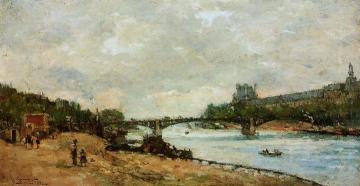 Paris, the Bridge of Saint-Peres Artwork by Albert Lebourg