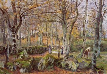 Landscape with Rocks, Montfoucault Artwork by Camille Pissarro
