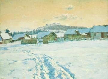 Night in the Village Artwork by František Kaván