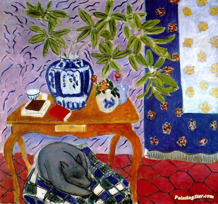 Interior with a Dog Artwork by Henri Matisse