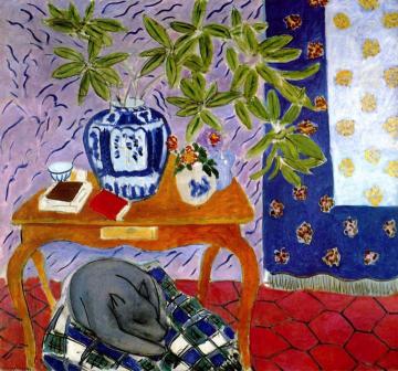 Interior with a Dog Artwork by Henri Matisse