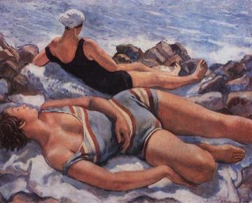 On the beach Artwork by Zinaida Serebriakova