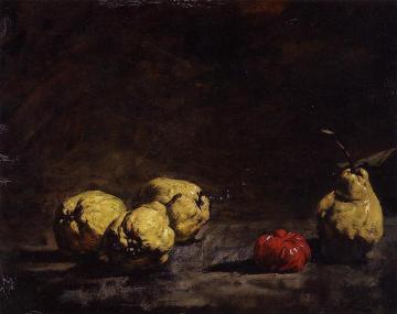 Still Life With Pears And A Qince Artwork by Theodule Ribot