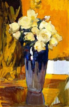 White Roses From The Garden Of My House Artwork by Joaquin Sorolla y Bastida