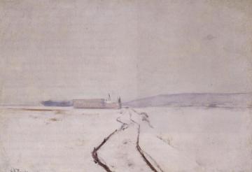 Along The River, Winter Artwork by John Twachtman