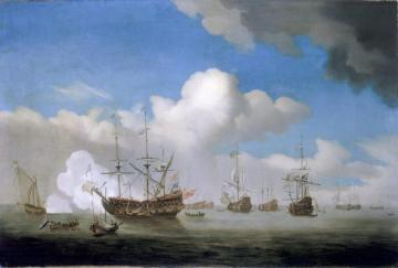 The Captured Hms Royal Prince Brought Into Dutch Waters Artwork by Willem van de Velde the Younger