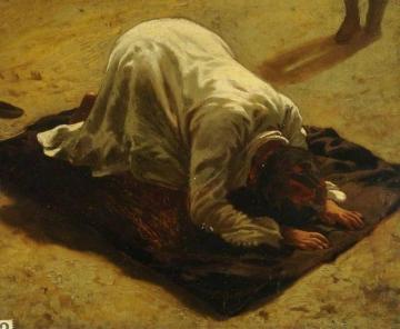 An Arab At Prayer Artwork by Horace Vernet