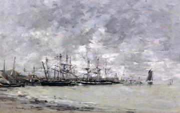 Portrieux, Fishing Boats Artwork by Eugène-Louis Boudin
