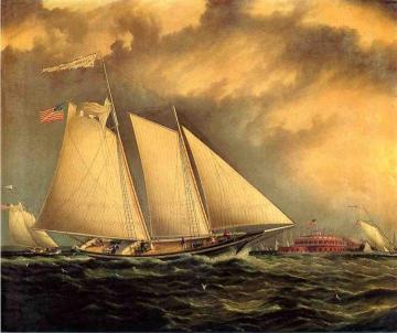 Yachting off Castle Garden Artwork by James E. Buttersworth