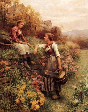 Marie and Diane Artwork by Daniel Ridgway Knight