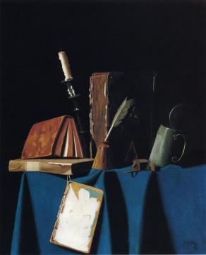 The Writer's Table: A Precarious Moment Artwork by John Frederick Peto