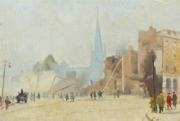 Broadgate, Coventry After A Raid, November 1940 Artwork by Ernest Townsend
