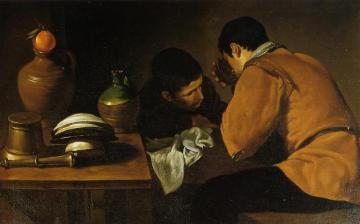 Two Young Men At A Table Artwork by Diego Velazquez
