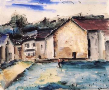 Village In Ile-de-france Artwork by Maurice De Vlaminck