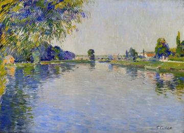 View Of The Seine In The Direction Of The Pont De Bezons Artwork by Gustave Caillebotte